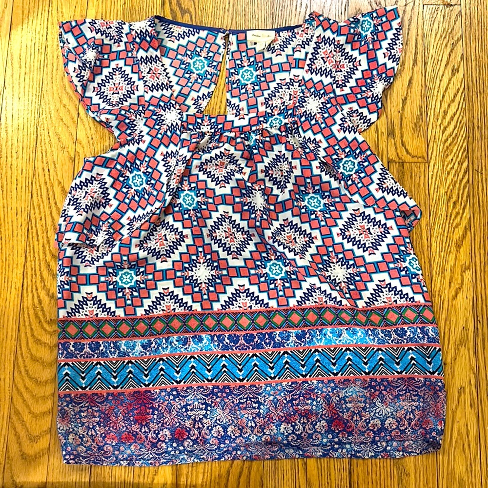 Anthropologie - Meadow Rue silk pattern shirt size 4